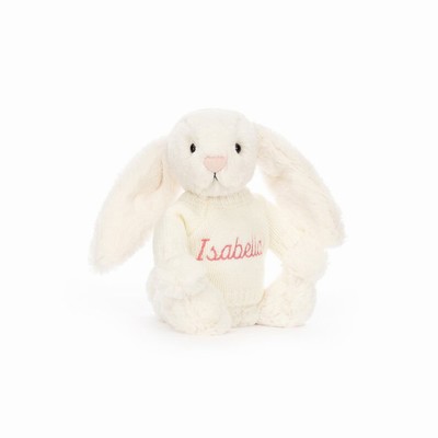 Jellycat Bashful Cream Bunny with Cream Jumper UK | 82451HPDW